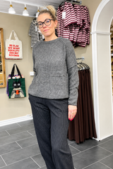 Black Colour barrel pants Black i blød kvalitet med stretch