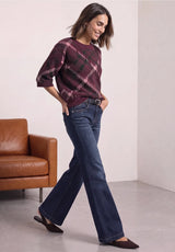 Fluffy Jacquard Sweater 303960 Rustic Rouge fra Street One