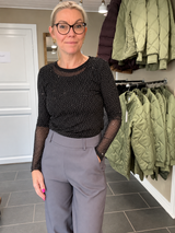 Alexis 40746 Black meshbluse med sølvglimt