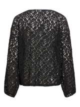 VILA VIALDEIA sort Lace Knit top til dame
