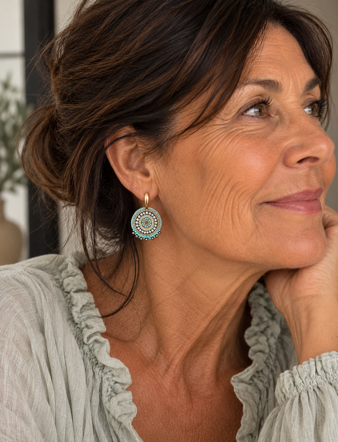 Maq Jewelry Forgyldt Ørering | Turkis, Guld & Sølv – Håndlavet Unika
