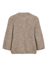 VIBOWS 3/4 Knit Cardigan 14121632 Natural Melange fra VILA