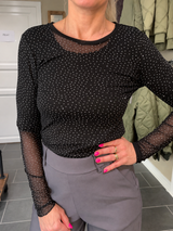 Black Colour Alexis Blouse w Stones 40746 Black
