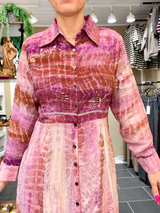 Cofur New Yorker Dress S18 lang silkekjole i blomme med glimmer