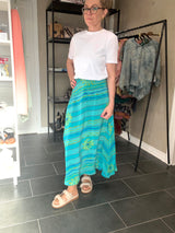 turkis wrap skirt i silke