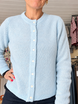 VILORY O-NECK L/S KNIT CARDIGAN 14111025 – Nantucket Breeze Melange fra VILA