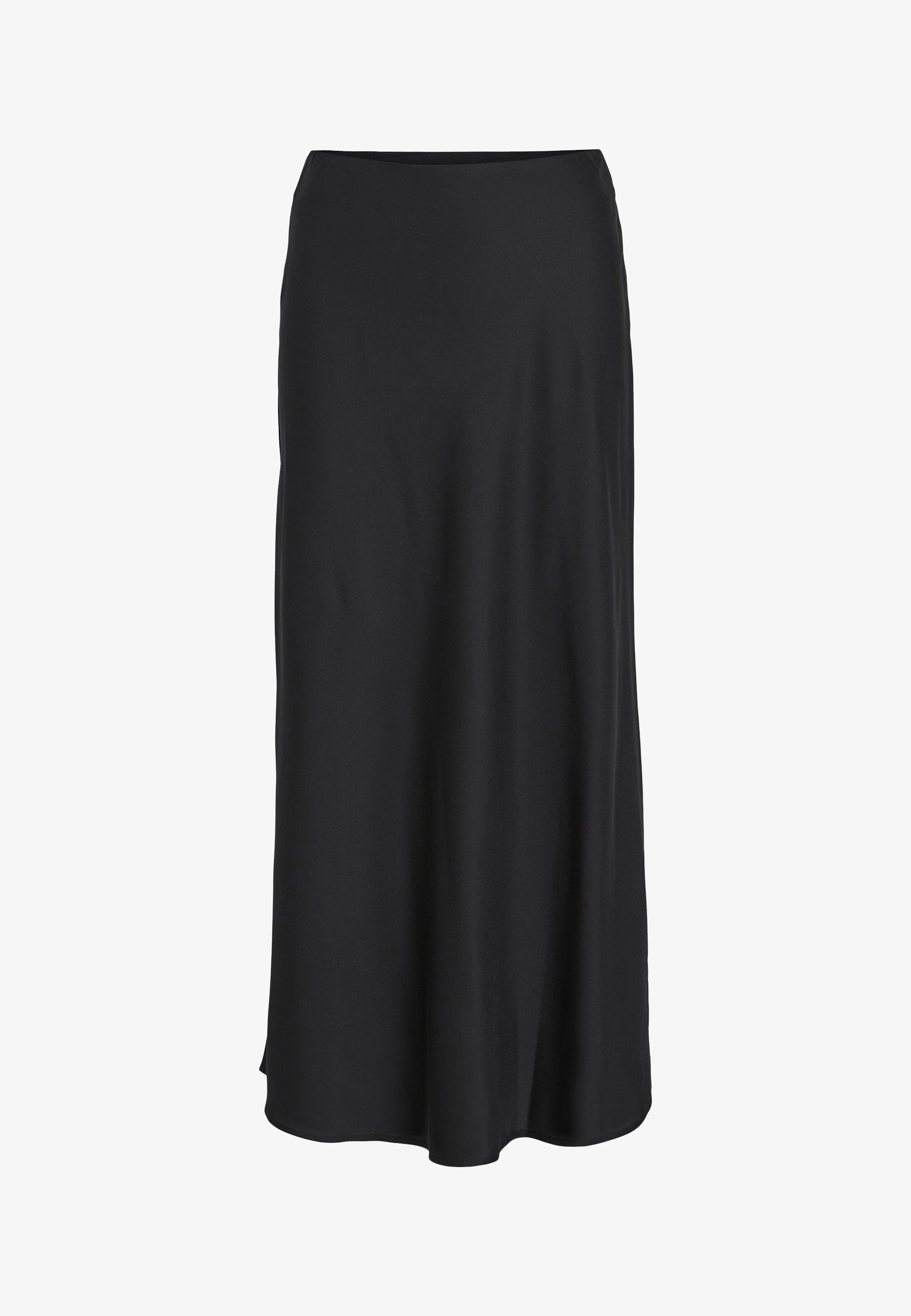 VILA sort midi-nederdel i 100% genanvendt polyester
