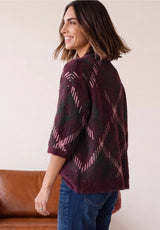 Street One 303960 Rustic Rouge mønstret strik til dame