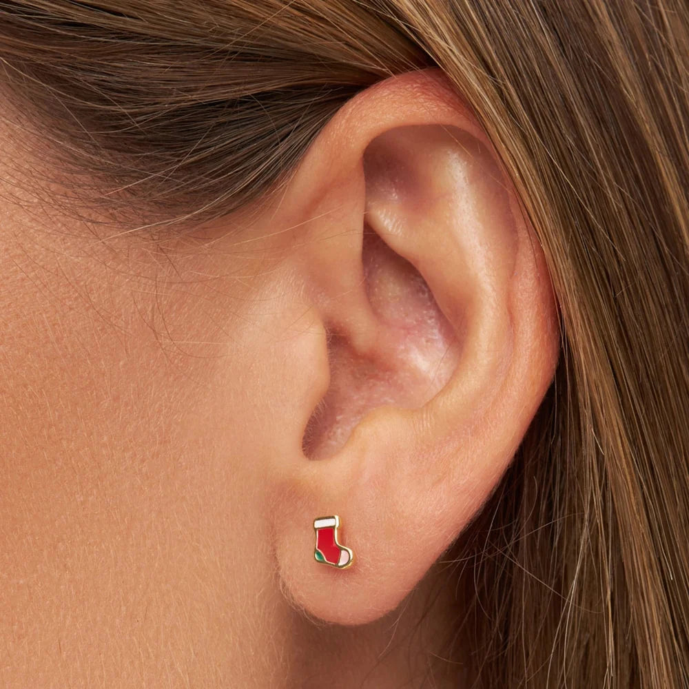 LULU Copenhagen Christmas Sock ørering guld juleørering