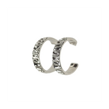 Zefina Denmark Claudia forsølvede/rhodinerede creoler med bølget front, 2 cm