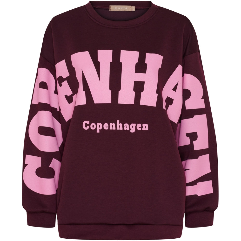 Hibiscus Sweatshirt 22659 Bordeaux fra Marta du Chateau til dame
