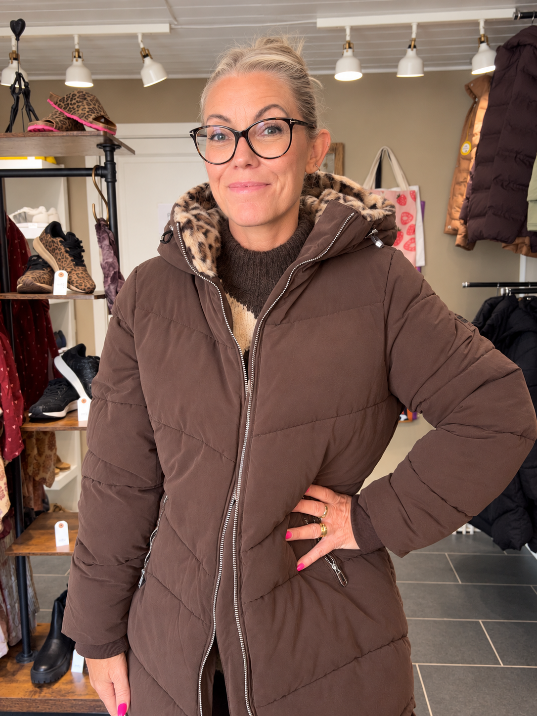 Street One Mid Length Padded Parka 202262 Brown
