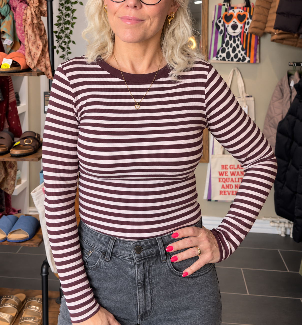 VIAVERA O-Neck L/S Top 14118320 Port Royale Stripe fra VILA