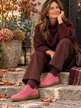 Woden Björk Suede WL647 – Klassisk og komfortabel sneaker i ruskind til kvinder - Aurora Pink
