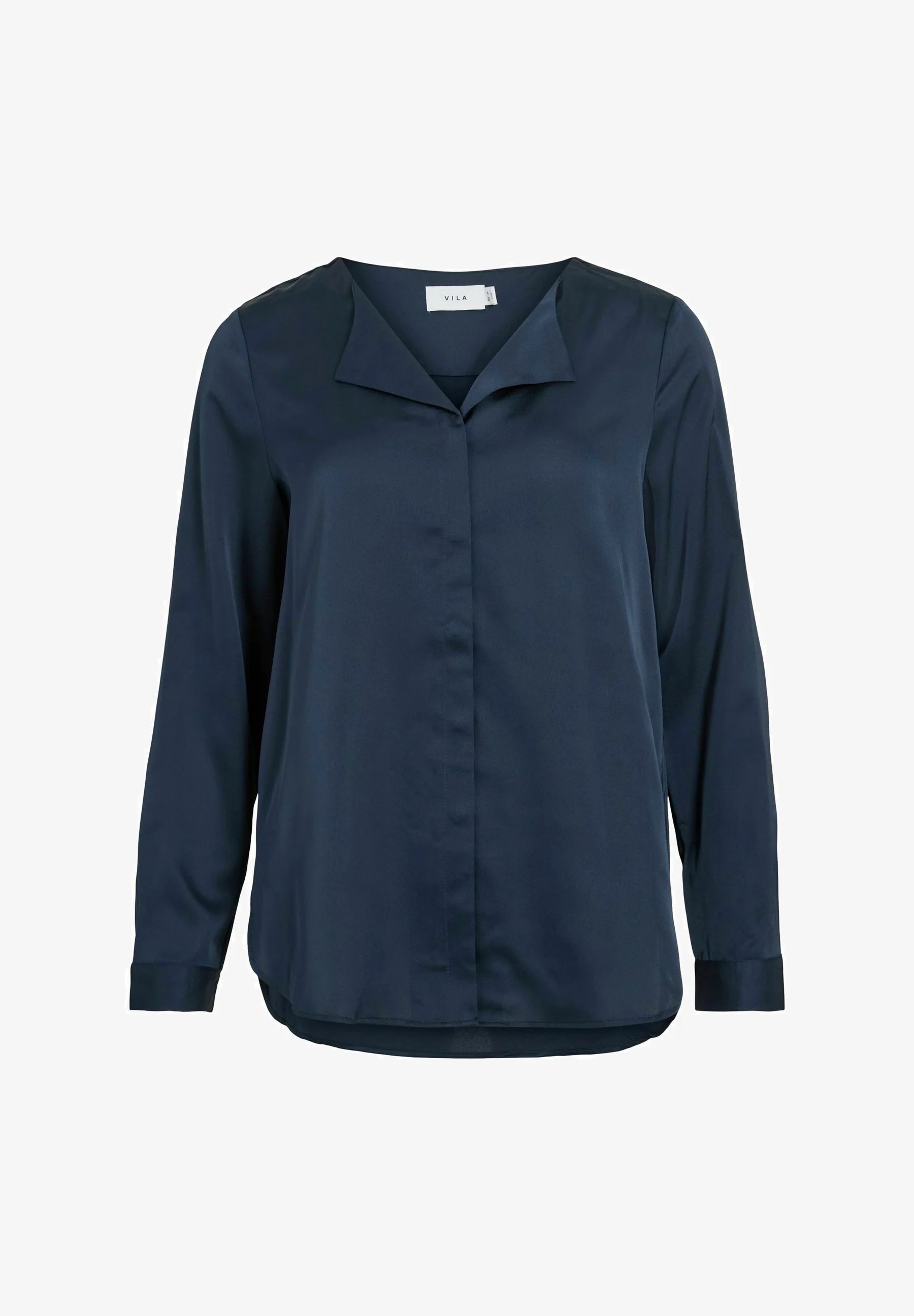 VILA VIELLETTE Navy Blazer bluse med skjult knaplukning