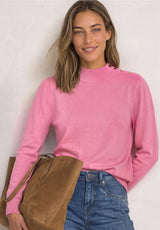Street One Feminine Sweater Button Detail 304052 Warm Blush