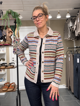 Mansted Faulkner Fair Isle cardigan med perlemorsknapper
