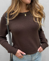 VIRIL O-Neck Coffee Bean fra VILA med Regular Fit