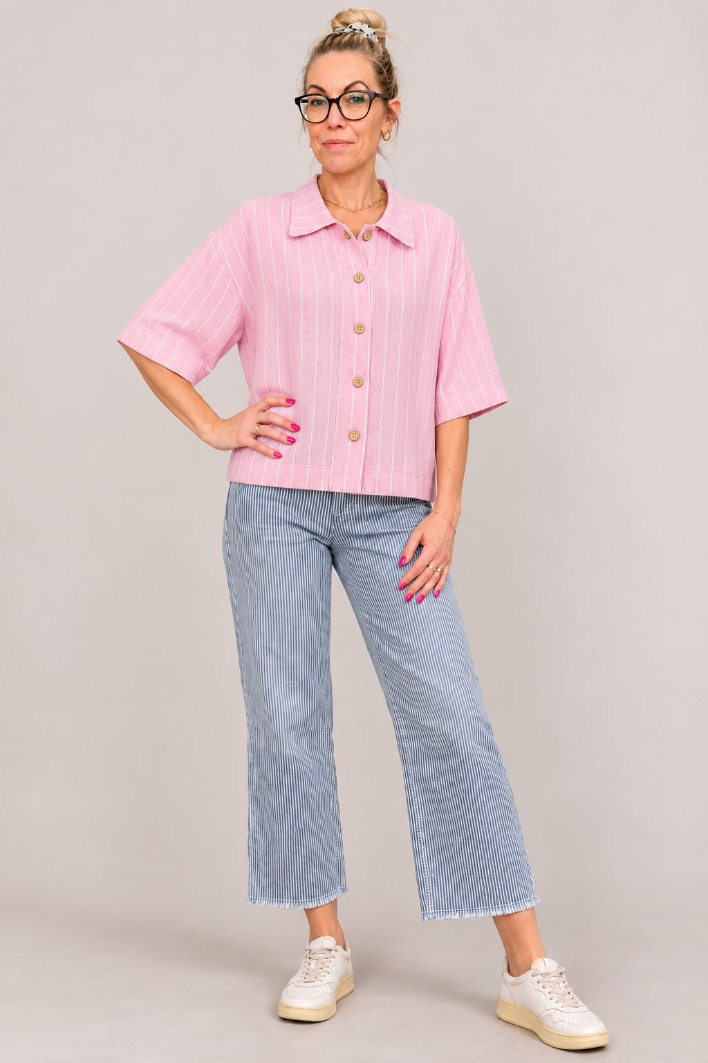 Amalia Straight Leg MW – 380976 – Indigo Stripe – Street One