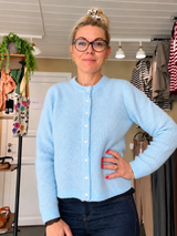 VILORY O-NECK L/S KNIT CARDIGAN 14111025 – Nantucket Breeze Melange fra VILA