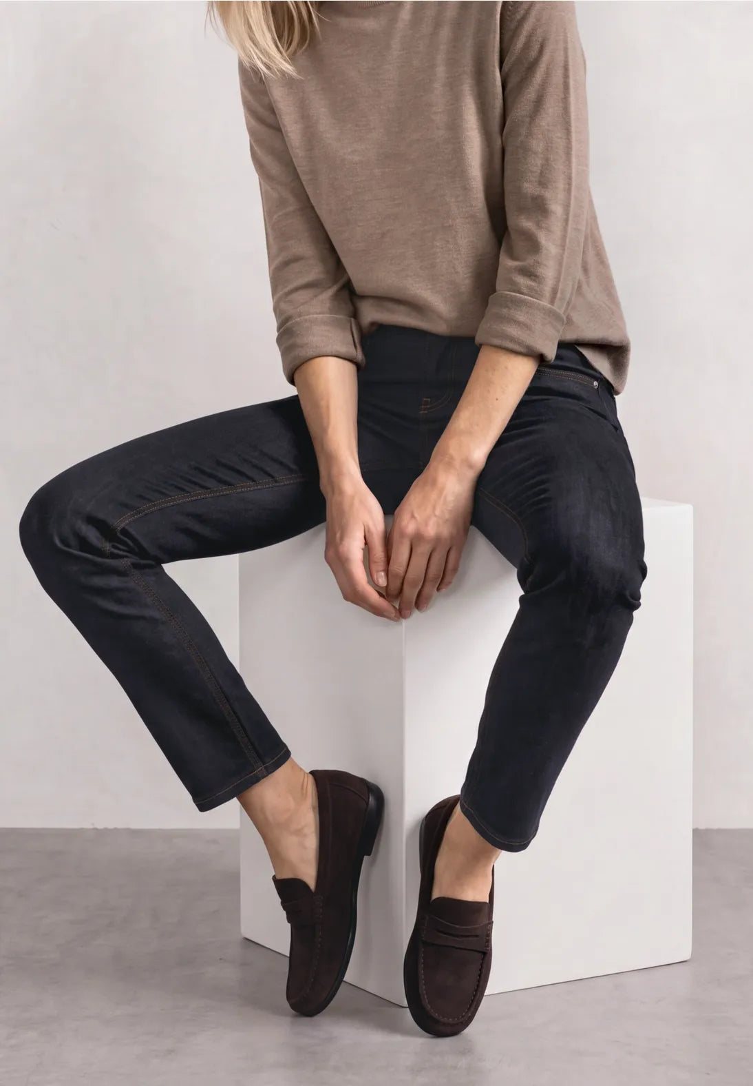 Street One Jane 380895 jeans med Mid Waist og Slim Leg