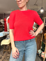 VILA VIDALO O-NECK S/S Knit Top 14084421 – Hibiscus