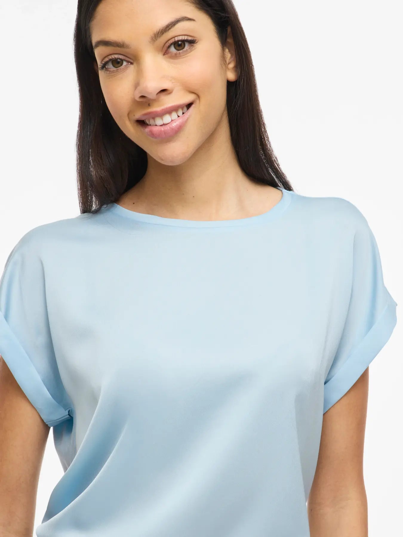 VILA VIELLETTE satin top i nantucket breeze