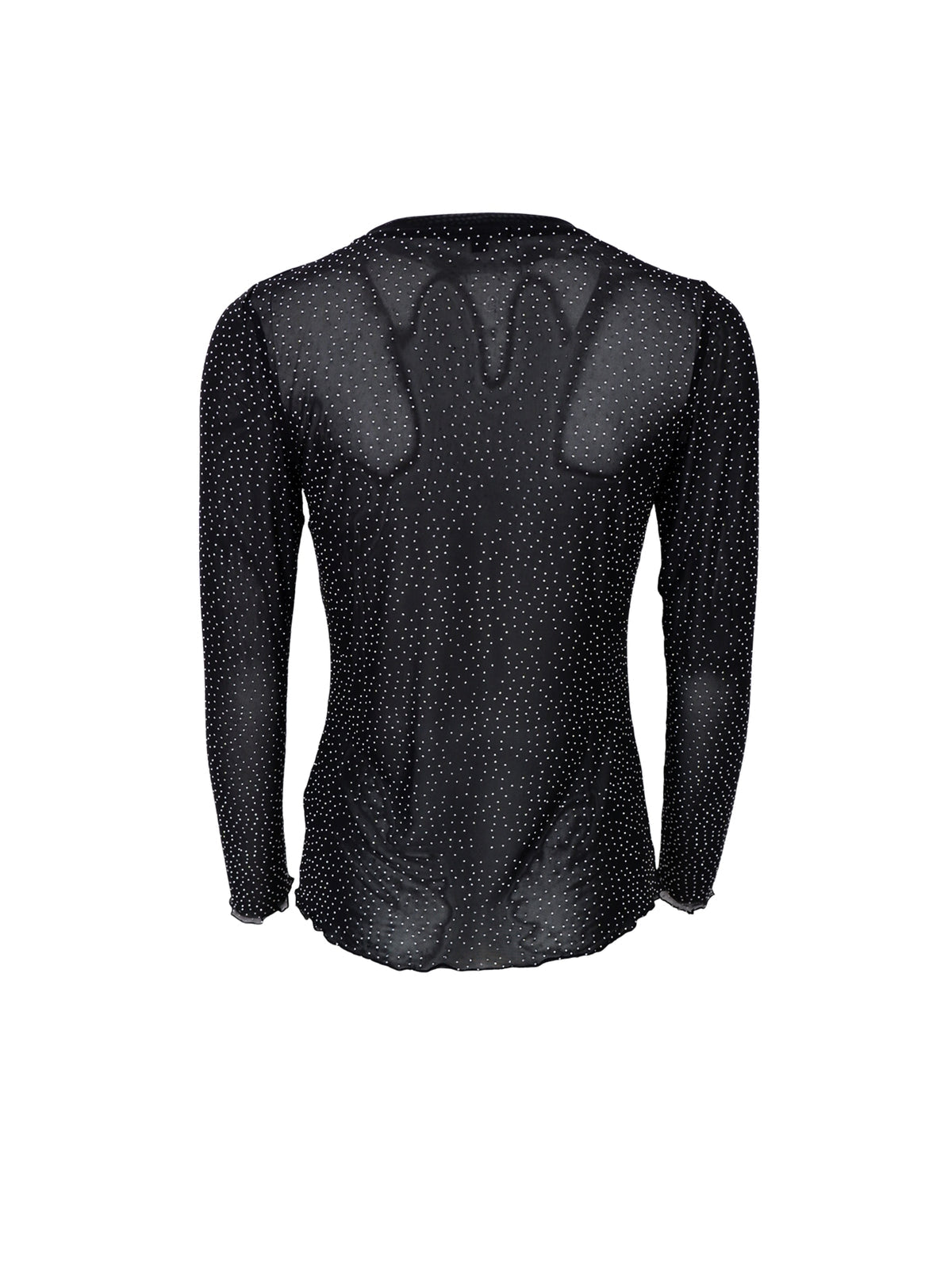 Alexis 40746 Black meshbluse med sølvglimt