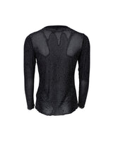 Alexis 40746 Black meshbluse med sølvglimt