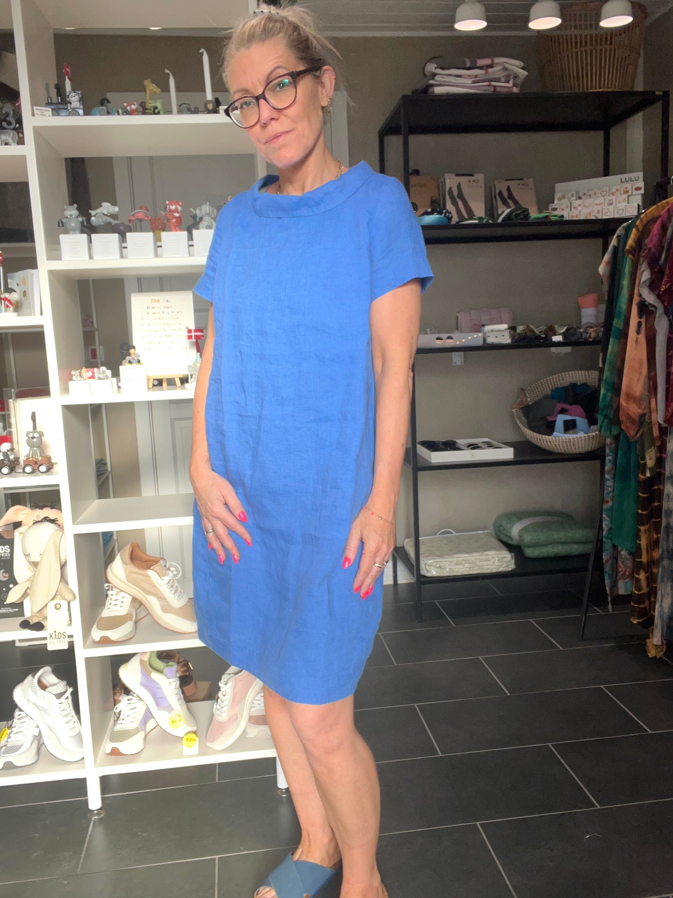 Tamar Dress – Hørkjole med Lommer – Royal Blue – GR Nature