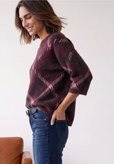 Street One Fluffy Jacquard Strik 303960 Rustic Rouge