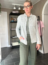 Street One Wide Leg Button HW Linen Bukser 379811 – Bound Green