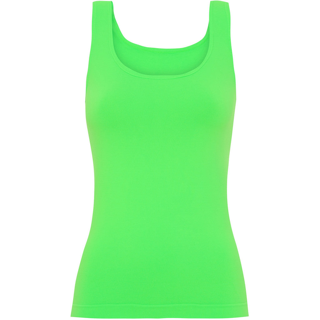 Tim og Simonsen Ellen tank top verde fluo med brede stropper dame