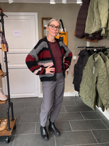 Black Colour Lina 1270 børstet strikcardigan Wine