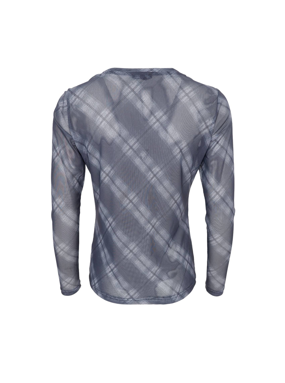 Black Colour Kamma Grey Tartan tætsiddende bluse