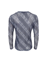 Black Colour Kamma Grey Tartan tætsiddende bluse