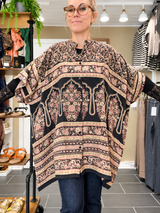 Diva Tunika Onesize – sort/rosa – 100% Genanvendt Silke – Cofur Denmark