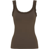 Brun rib top med blondekant fra Tim & Simonsen Frida Noce