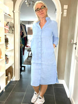 Shirt Dress 144345 – Skjortekjole i Hør – Serenity Blue – Street One