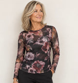 Black Colour Kamma Mesh Blouse 42000 Black Rose