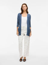 VILA VIRIL Open Knit Cardigan 14044041 – Vintage Indigo Dark Melange, front