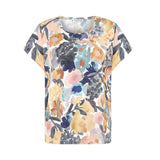 Mansted Gaya T-shirt cold grey med akvarel print