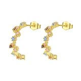 Zefina Grace forgyldte øreringe med CZ sten guld