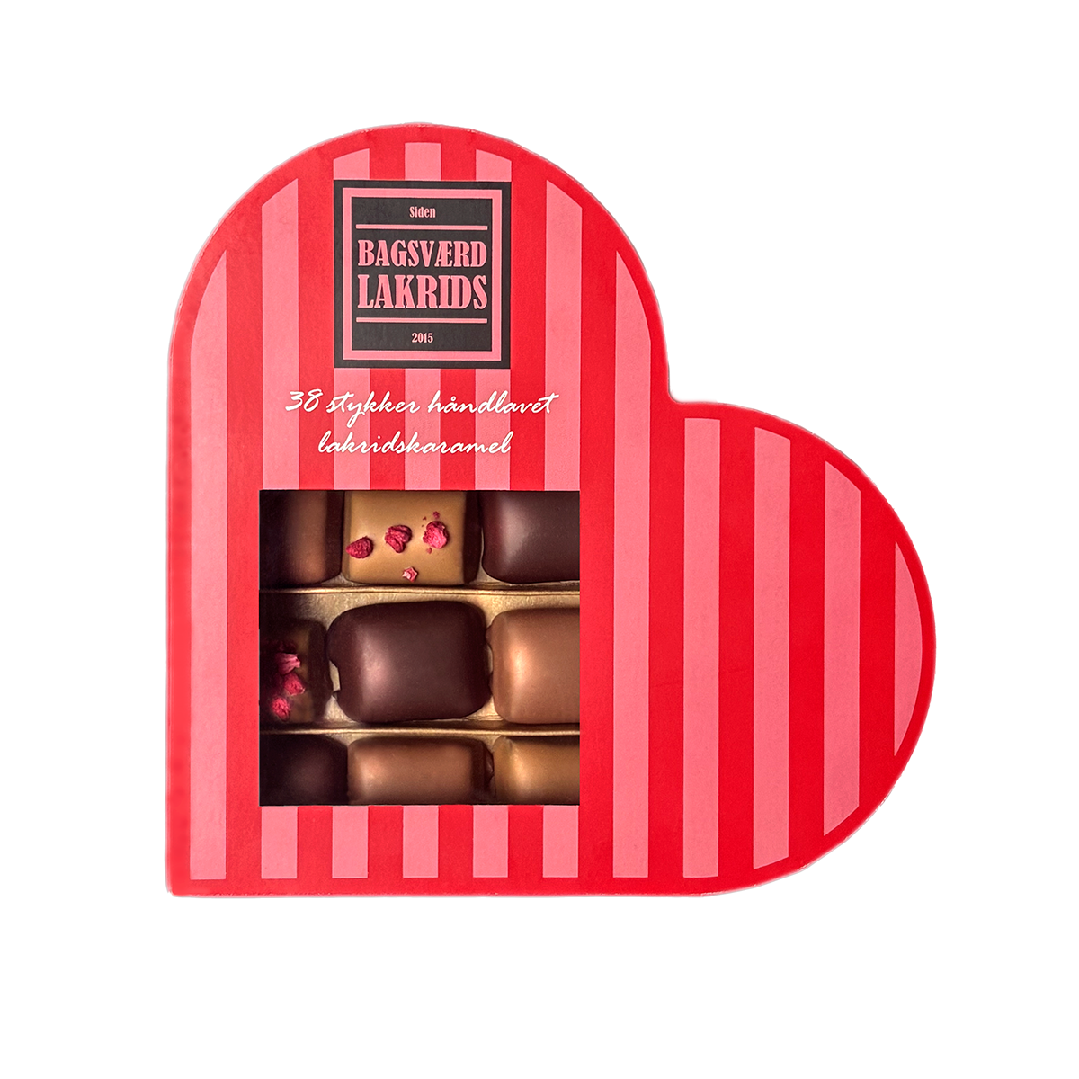 Bagsværd lakrids hjerteæske luksus gave med chokolade og lakrids