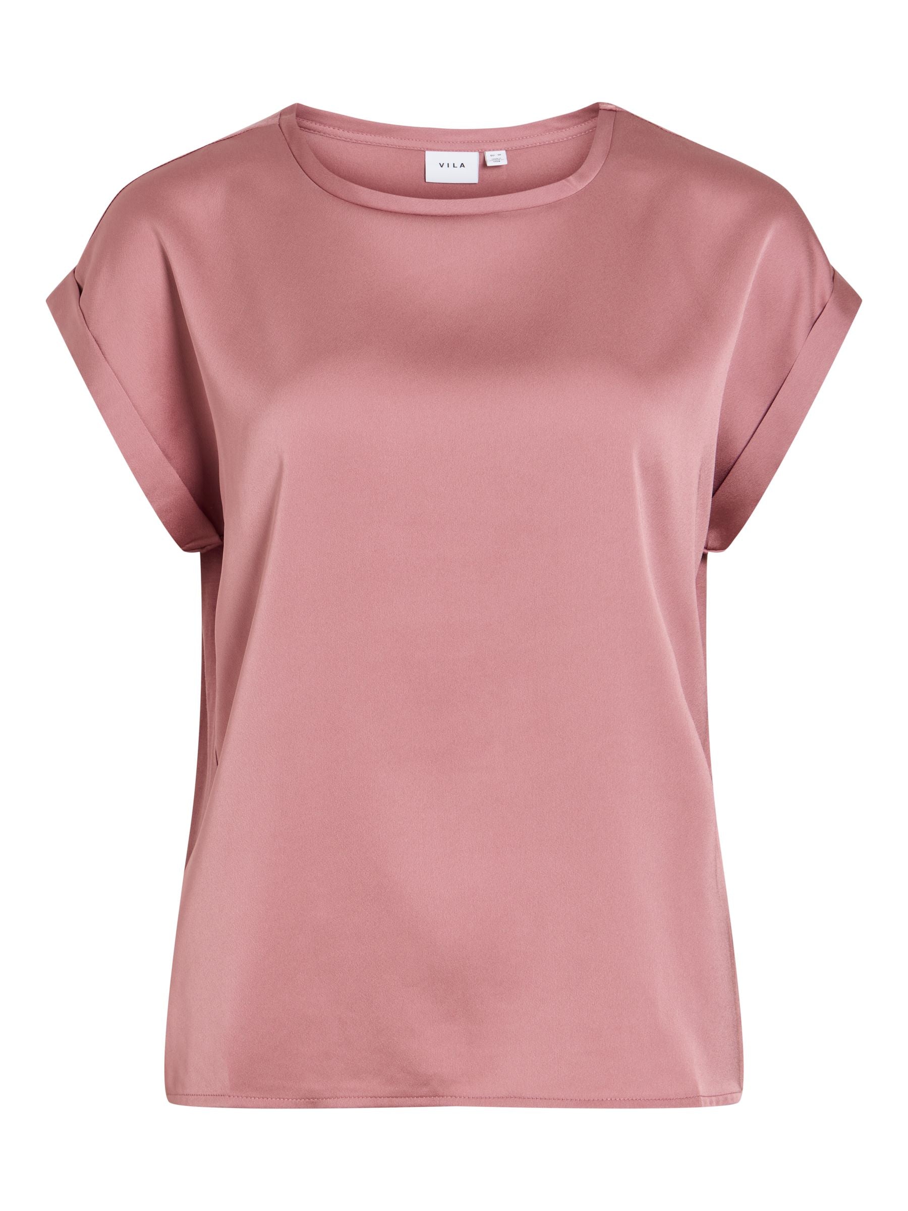 Rosa satinbluse til fest og hverdag fra VILA