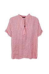 Melina SS Linen Shirt fra Black Colour i rose stripe