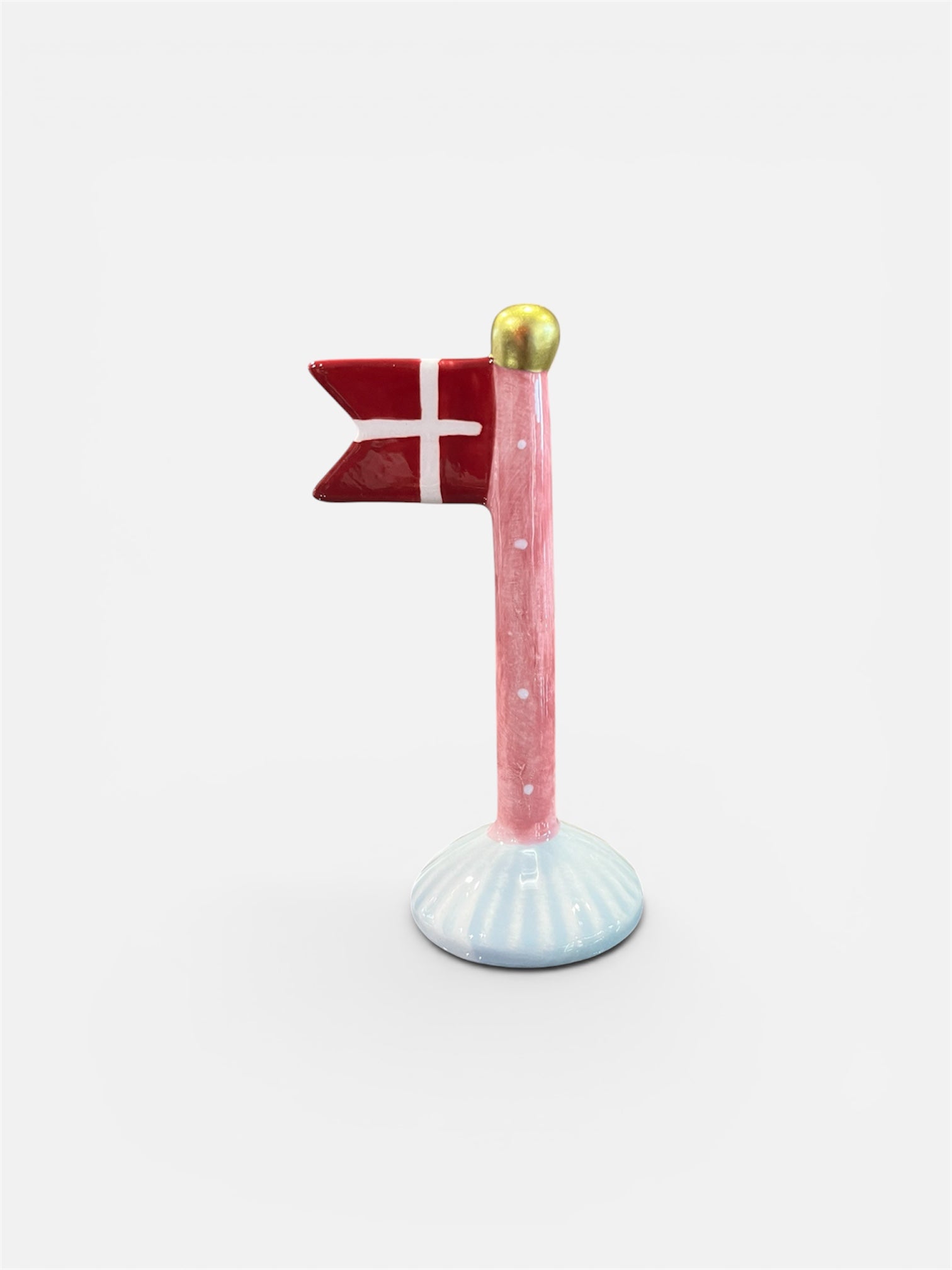 Håndmalet keramikflag fra Speedtsberg som dekorativ bordpynt