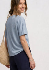 Casual Street One bluse med rund hals og dropped shoulders