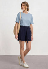 Cashmere Blue T-shirt med shimmer-effekt til kvinder