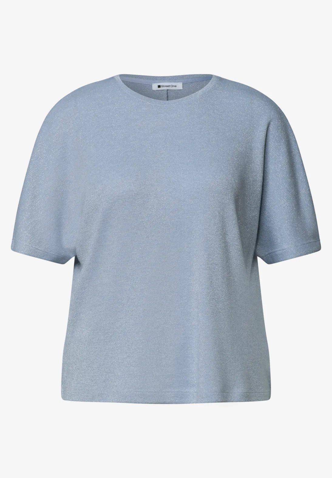 Moderne blå bluse med afslappet pasform fra Street One